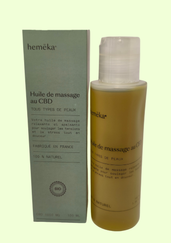 Huile de massage au CBD - Hemeka
